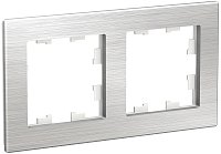 Рамка универсальная Systeme Electric AtlasDesign Nature 2-м. металл серебро